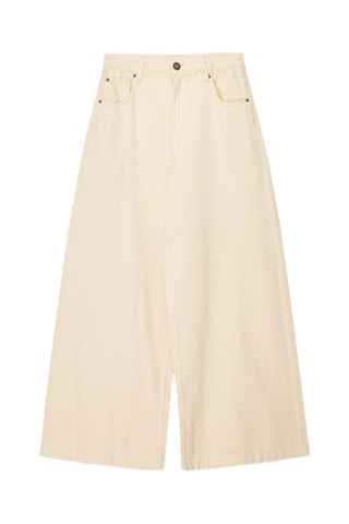 Pantalon wide legs - Jaune