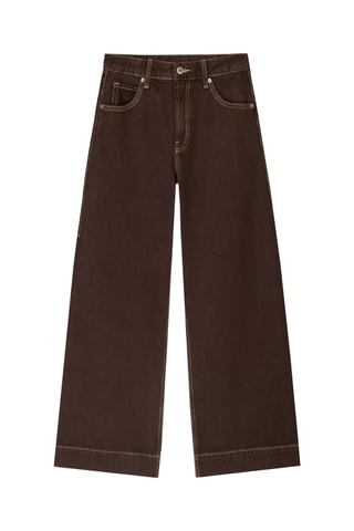 Jean wide legs - Marron