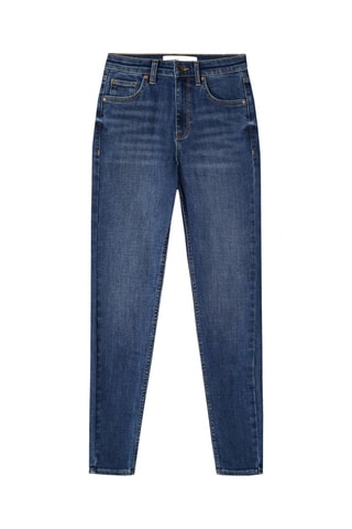 Jean skinny taille haute - Bleu