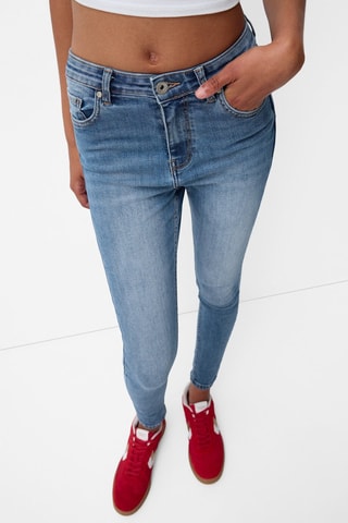 Jean skinny taille haute - Bleu