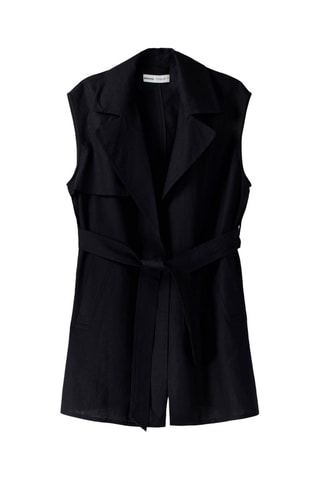 Veste sans manches en lin - Noir