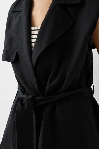 Veste sans manches en lin - Noir