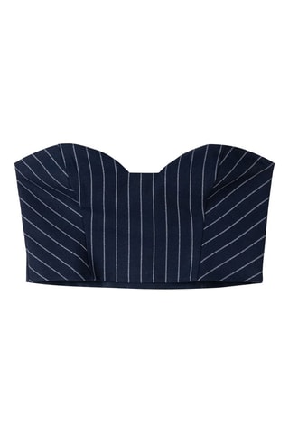 Crop top bustier - Bleu marine