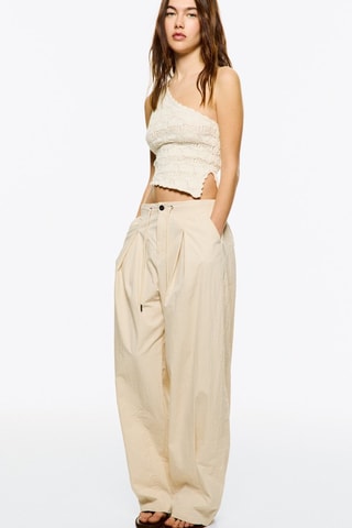 Crop top asymétrique - Ecru