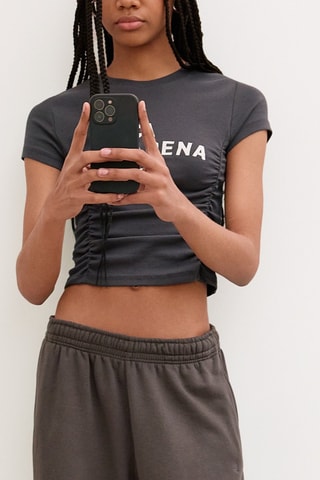 Crop top drapé - Anthracite