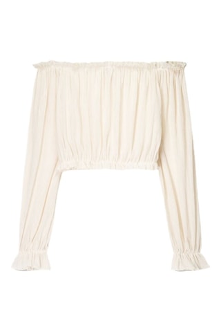 Crop top volanté - Ecru