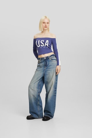 Crop top - Bleu