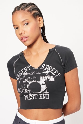 T-shirt cropped - Noir