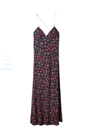 Robe droite - Bleu nuit et rouge