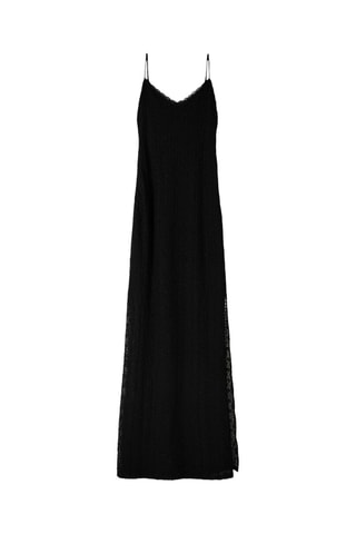 Robe longue en dentelle - Noir