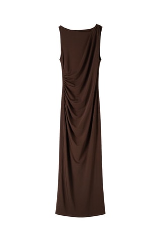 Robe drapée - marron