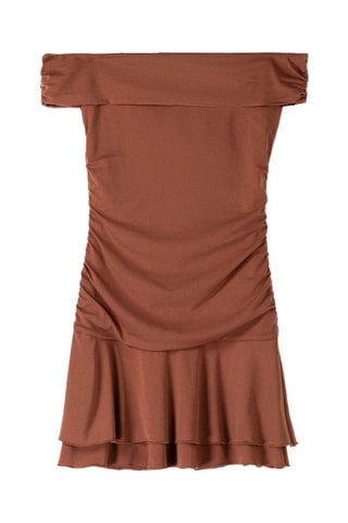 Robe drapée - marron