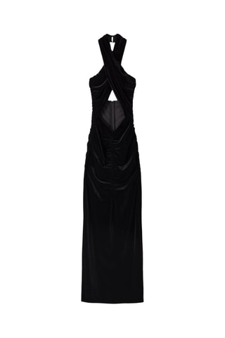 Robe midi en velours - Noir