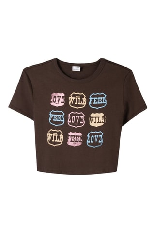 T-shirt cropped - Marron