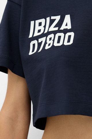 T-shirt cropped - Bleu marine