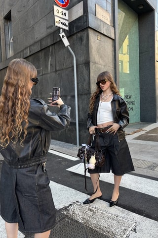 Short en jean - Bleu marine