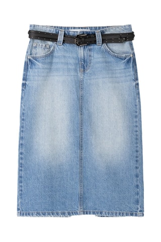 Jupe droite en jean - Bleu clair