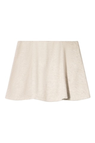 Jupe patineuse taille haute - Beige chiné