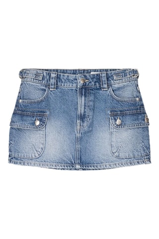 Minijupe en jean taille haute - Bleu