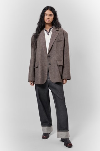 Veste en laine - Marron chiné