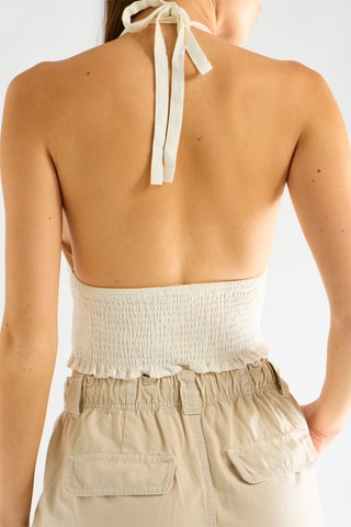 Crop top en lin - Blanc