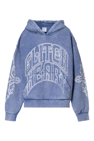 Sweat à capuche - Bleu cobalt chiné