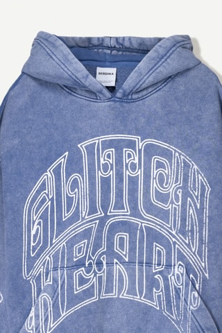 Sweat à capuche - Bleu cobalt chiné