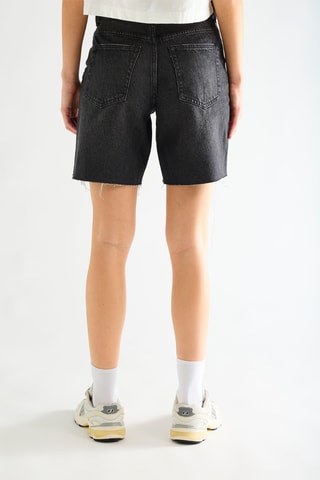 Bermuda en jean taille haute - Noir