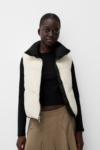 Doudoune sans manches réversible - Noir et blanc