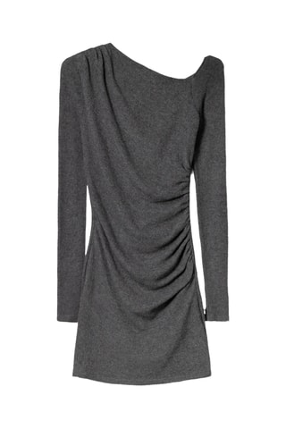 Robe drapée - Gris foncé chiné