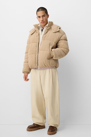 Doudoune en velours - Camel