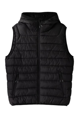 Doudoune sans manches à capuche - Noir