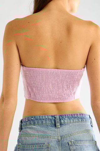 Top bustier en lin - Rose