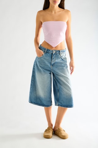 Top bustier en lin - Rose