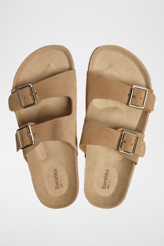 Mules en nubuck - Marron clair