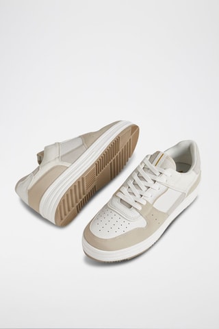 Baskets plateformes Blanc et beige