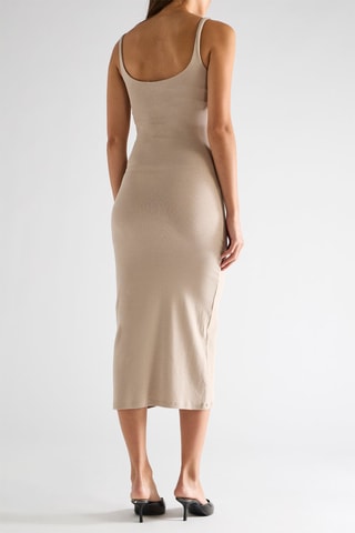 Robe droite sans manches - Beige