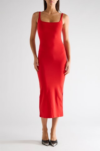 Robe fourreau sans manches - Rouge
