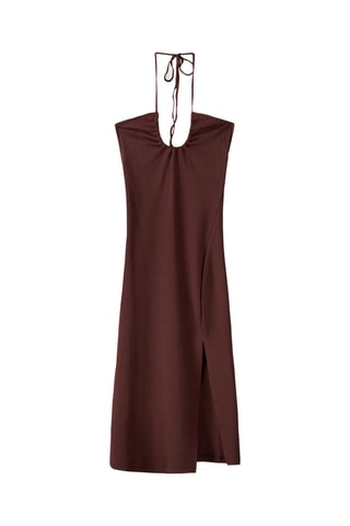 Robe midi sans manches - Marron