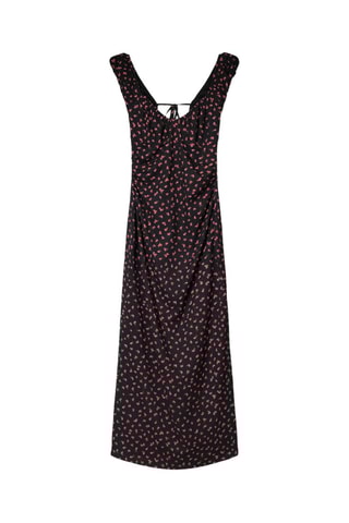 Robe midi - Noir et rouge