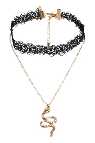 2 colliers - Doré et noir