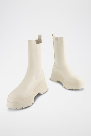 Bottines Chelsea plateformes - Ecru