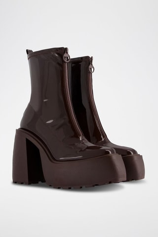 Bottines plateformes vernies - Marron