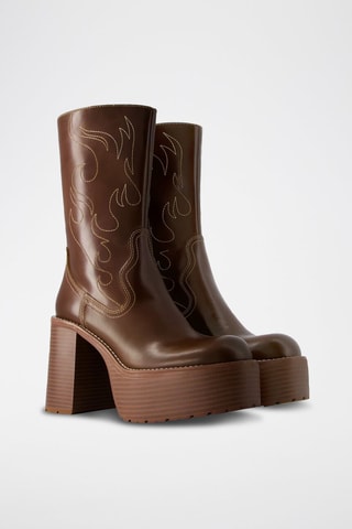 Bottines plateformes - Marron