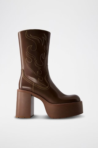 Bottines plateformes - Marron