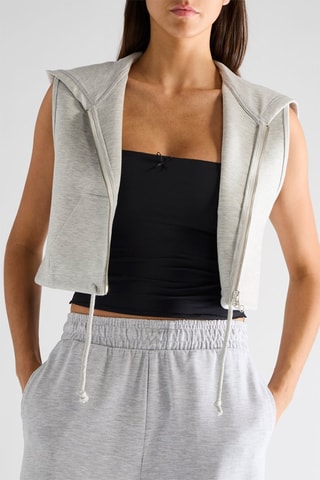 Gilet à capuche sans manches - Gris clair
