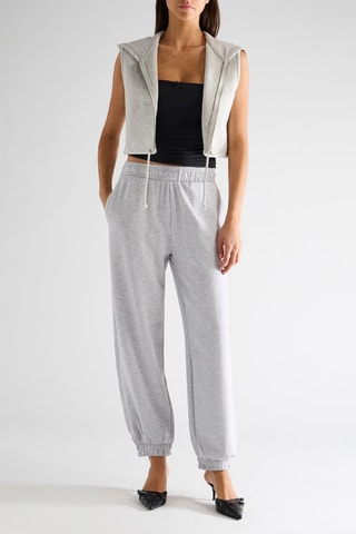 Gilet à capuche sans manches - Gris clair