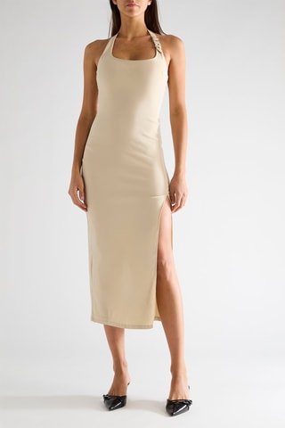 Robe midi sans manches - Beige