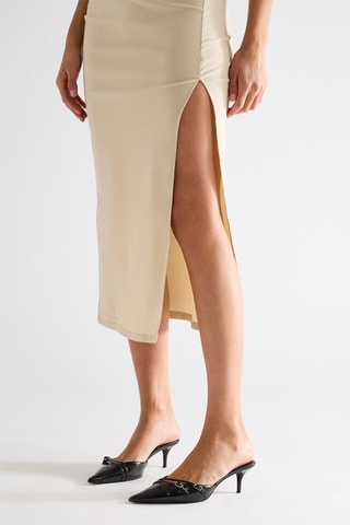 Robe midi sans manches - Beige