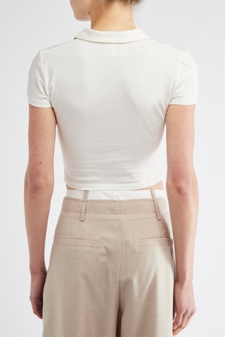 Polo cropped - Blanc